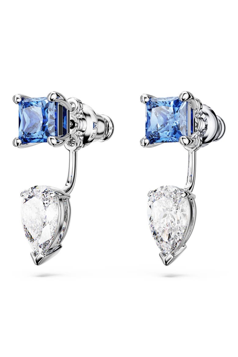 Mesmera Zirconia Jacket Earrings, Alternate, color, BLUE