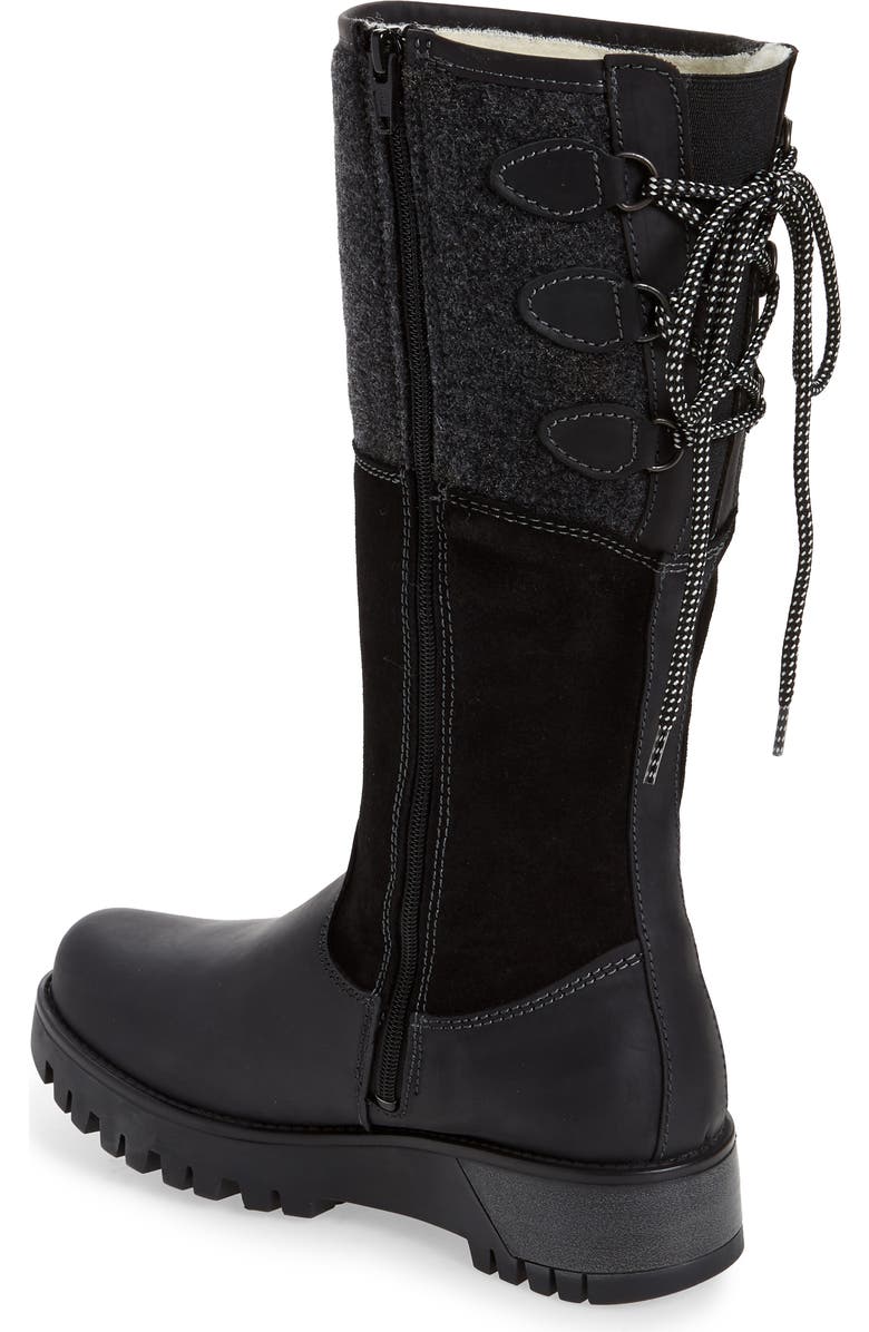 Bos. & Co. Goose Primaloft<sup>®</sup> Waterproof Boiled Wool Mid Calf Boot, Alternate, color, Black/Black Saddle/S