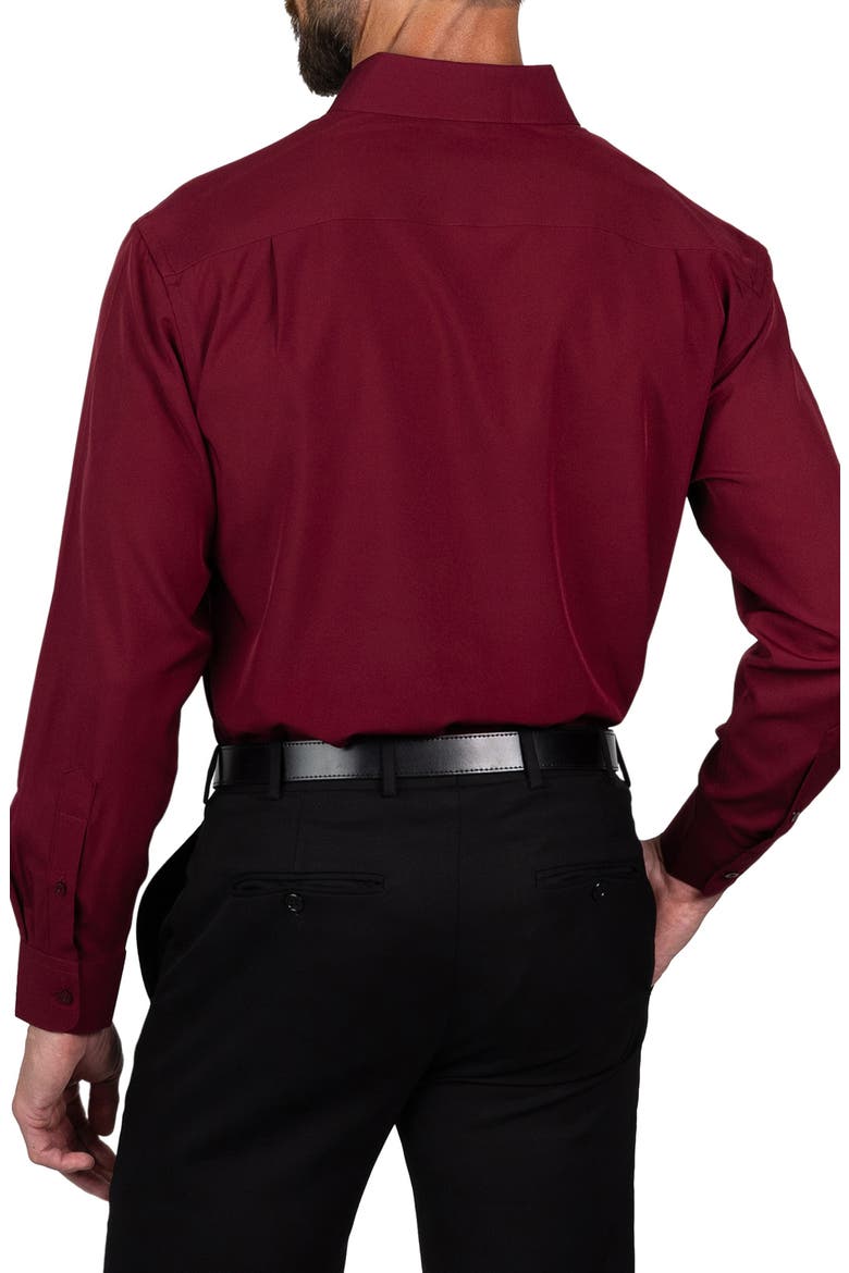 Trim Fit Solid Dress Shirt, Alternate, color, BURGUNDY