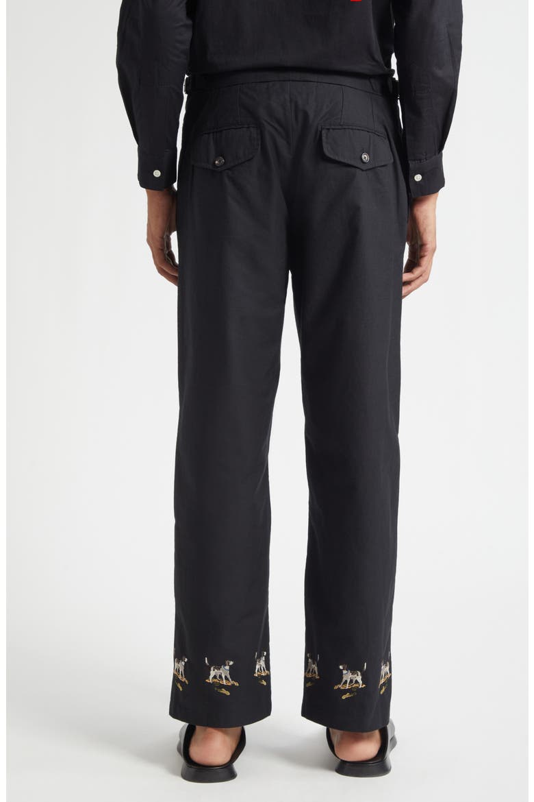 Pointer Side Buckle Cotton Trousers, Alternate, color, BLACK