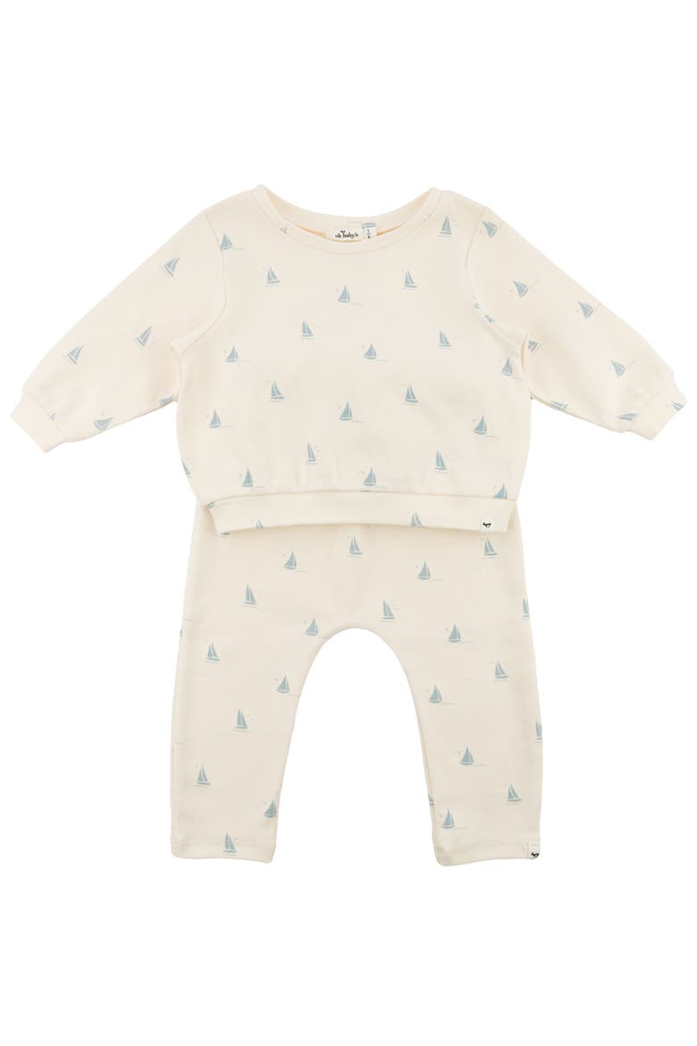 Mini Sailboats Brooklyn Boxy Jogger Set, Main, color, Milk