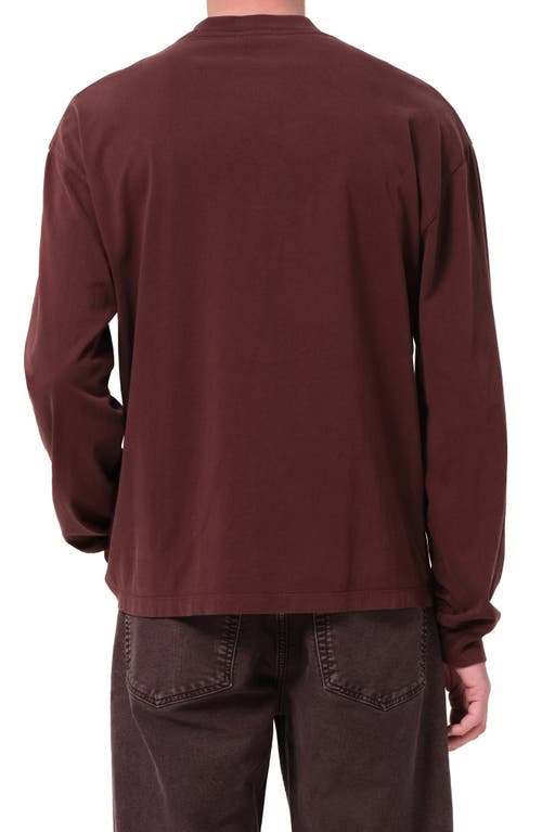 Agolde Asha Long Sleeve Cotton T-shirt In Burgundy