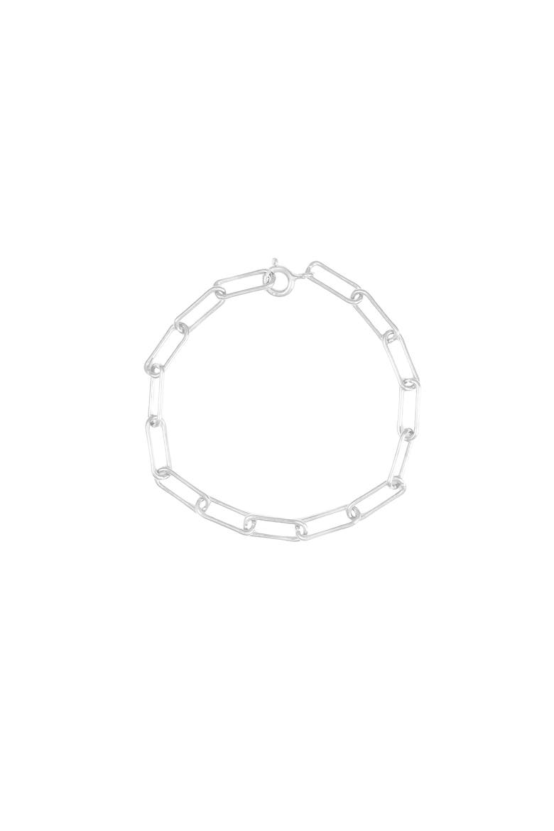 Sterling Silver 18k Gold Plated Amelia Chain Bracelet Dainty Trendy, Alternate, color, Silver