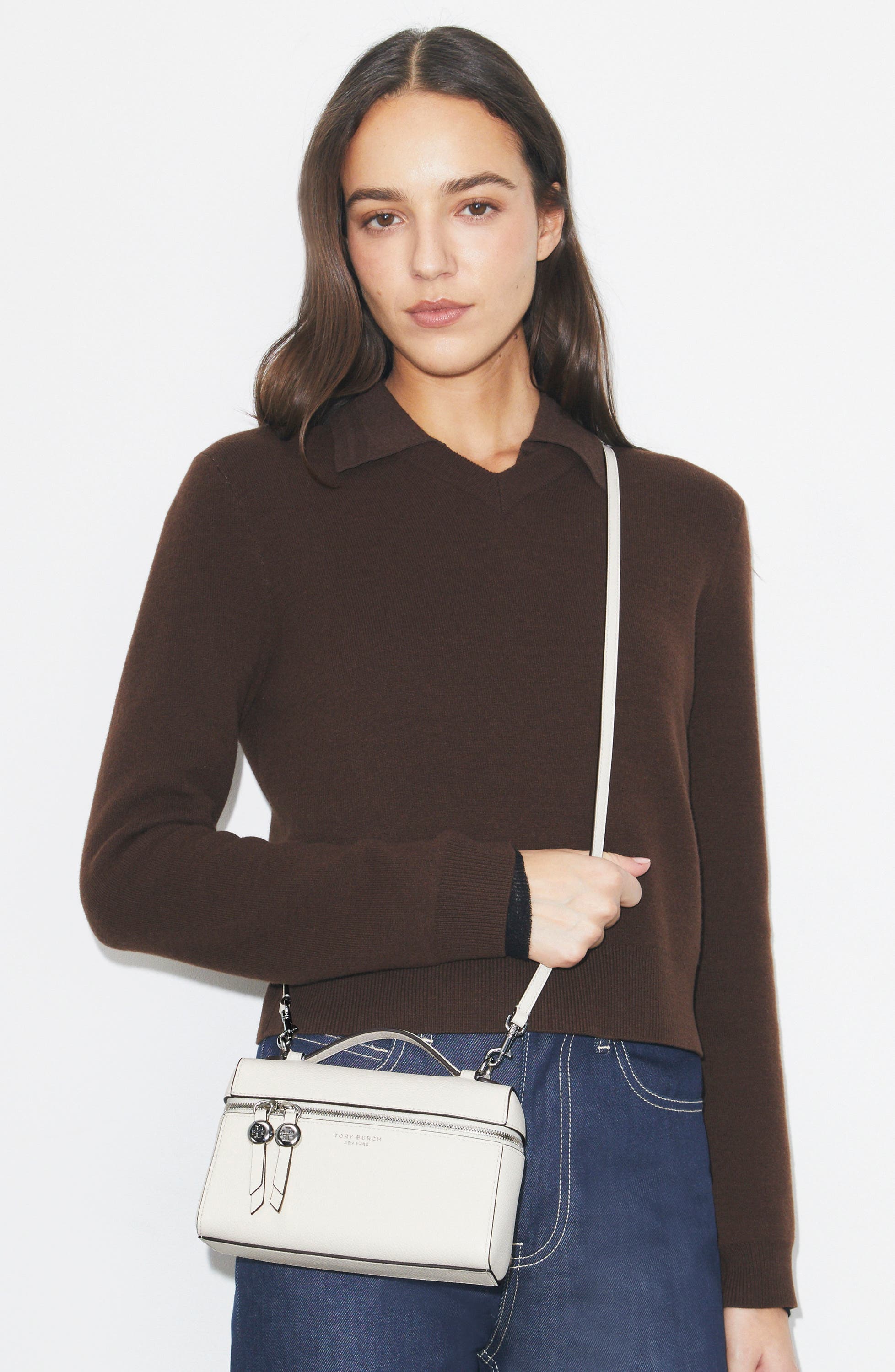 Slim Top Handle Bag, Alternate, color, LIGHT CREAM