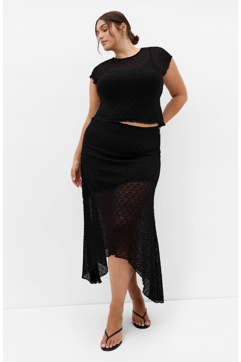 Brie Lace Maxi Skirt, Alternate, color, BLACK