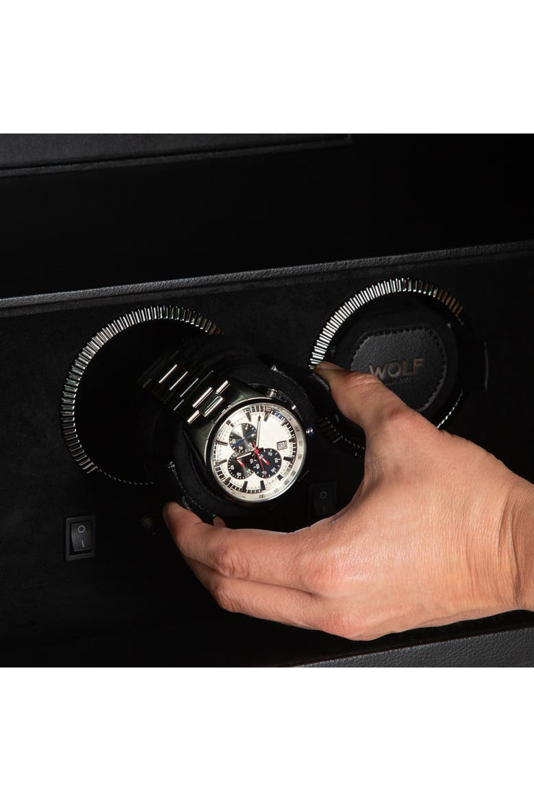 The Den 4 Piece Watch Winder Safe, Alternate, color, Black