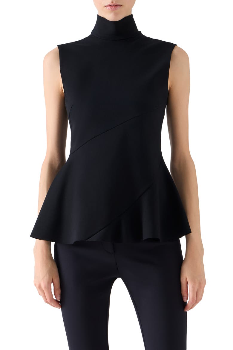 Signature Jersey Peplum Top, Main, color, BLACK