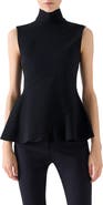 Akris punto Signature Jersey Peplum Top
