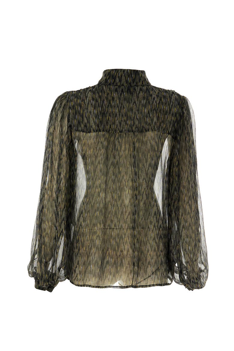 Kamiyah Mandarin Collar Blouse, Alternate, color, Black