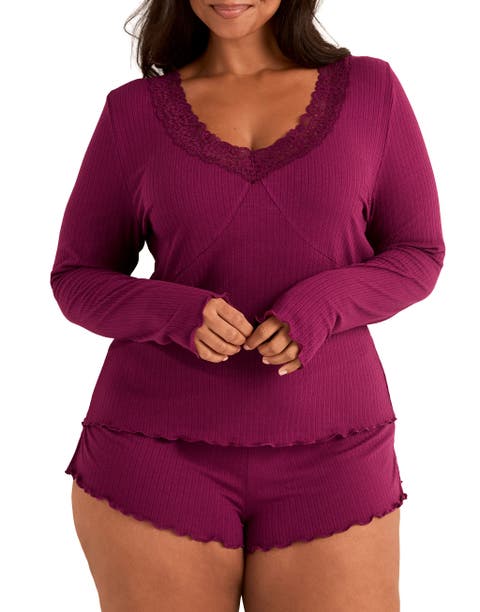 Brooks Pajama Long Sleeve Top & Shorts Set