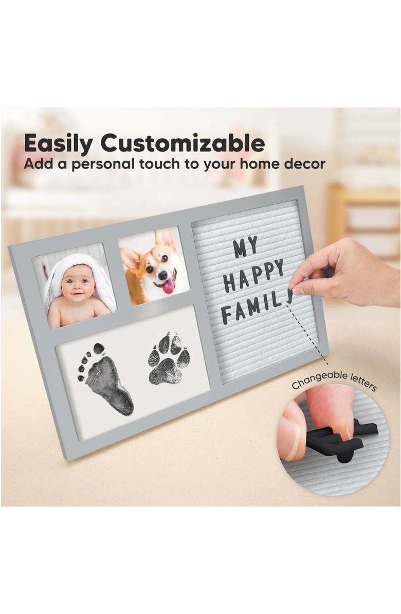 KeaBabies Heartfelt Clean Touch Inkless Hand & Footprint Frame Kit with Letterboard, Alternate, color, 