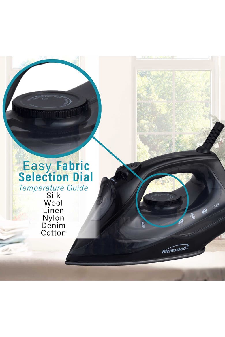 1200W Lightweight Non-Stick Steam Iron in Black, Alternate, color, Black