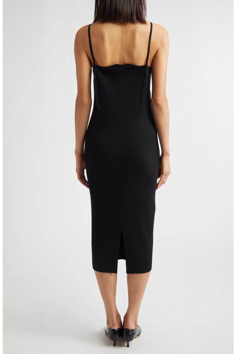 Rib Virgin Wool Sweater Slipdress, Alternate, color, BLACK