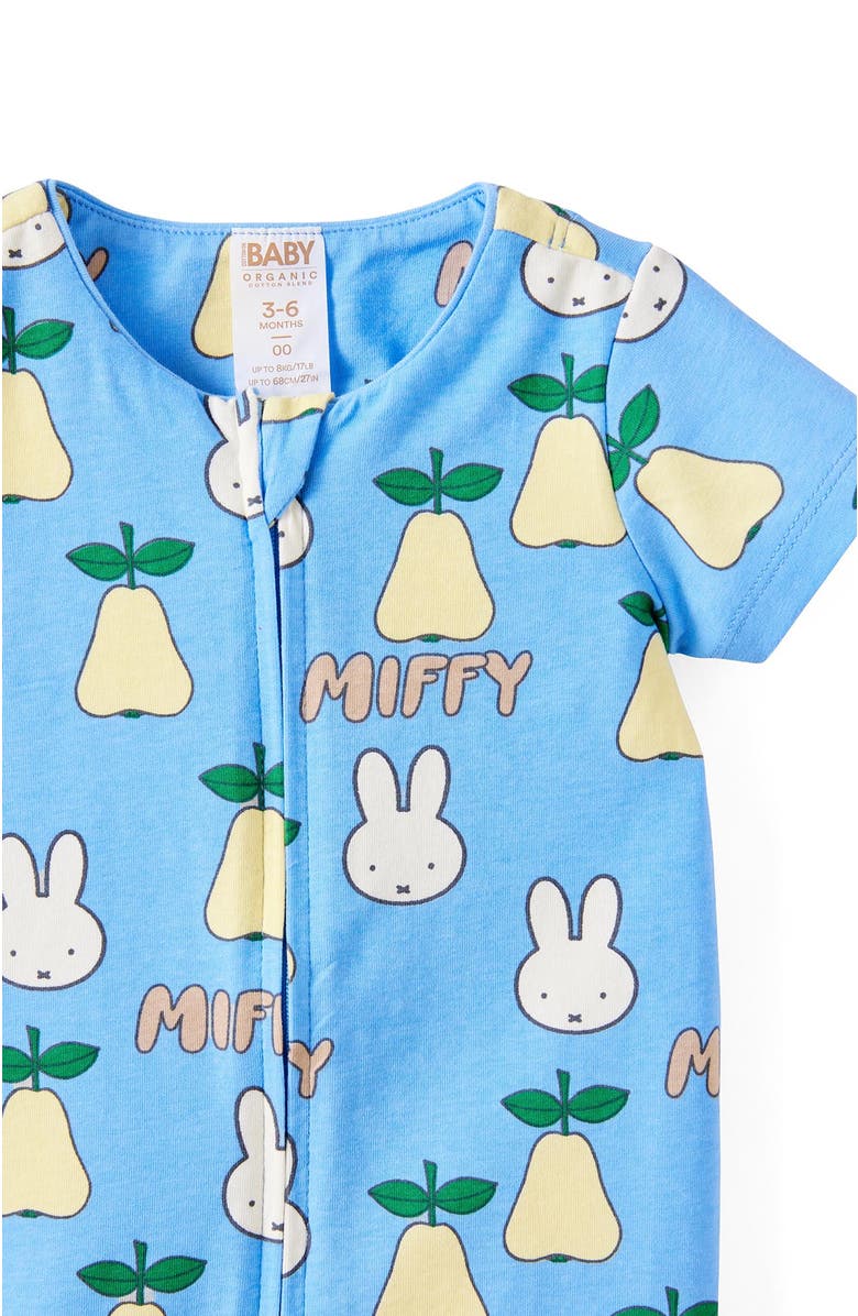 Cotton On Kids The Billie Short Sleeve Zip Romper License, Alternate, color, Lcn Mif Blue Bonnet Miffy