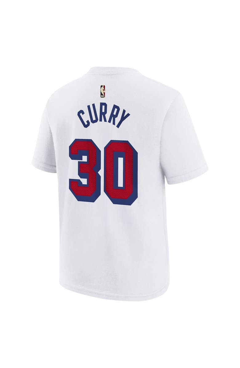 Nike Youth Nike Stephen Curry White Golden State Warriors Classic Edition Name & Number T-Shirt, Alternate, color, 