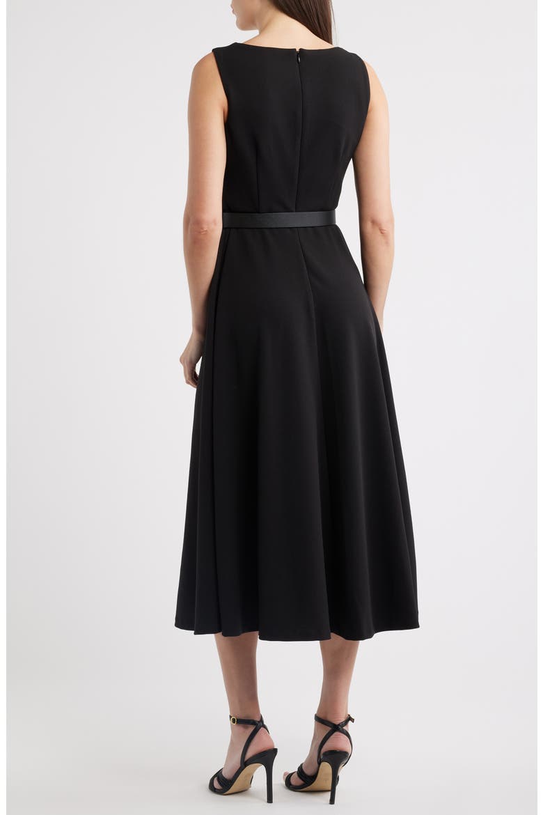 Pleated Asymmetric Belted Dress, Alternate, color, ANNE BLACK