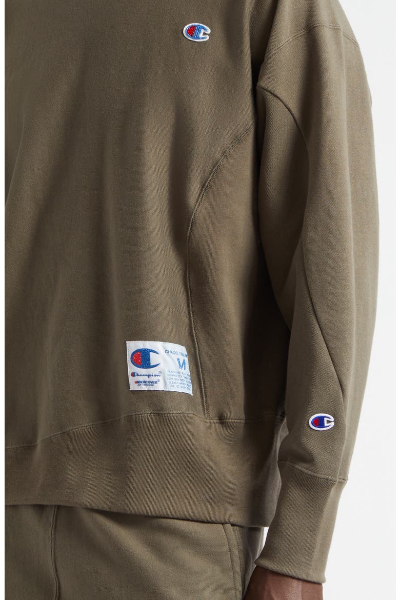 x Champion Cotton Fleece Sweatshirt, Alternate, color, KHAKI GRAY