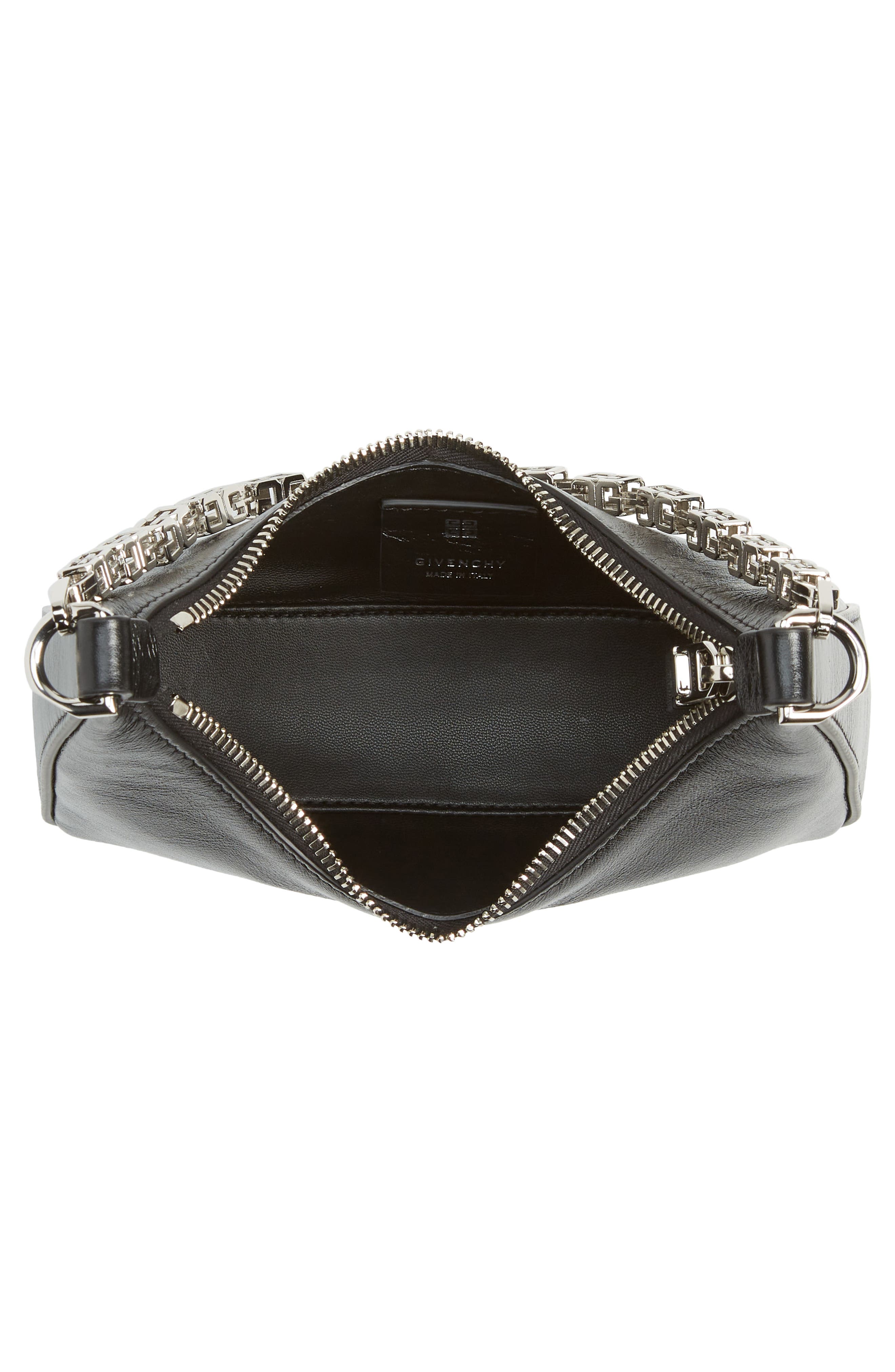 Givenchy Mini Moon Cutout Calfskin Leather Hobo Bag, Alternate, color, 