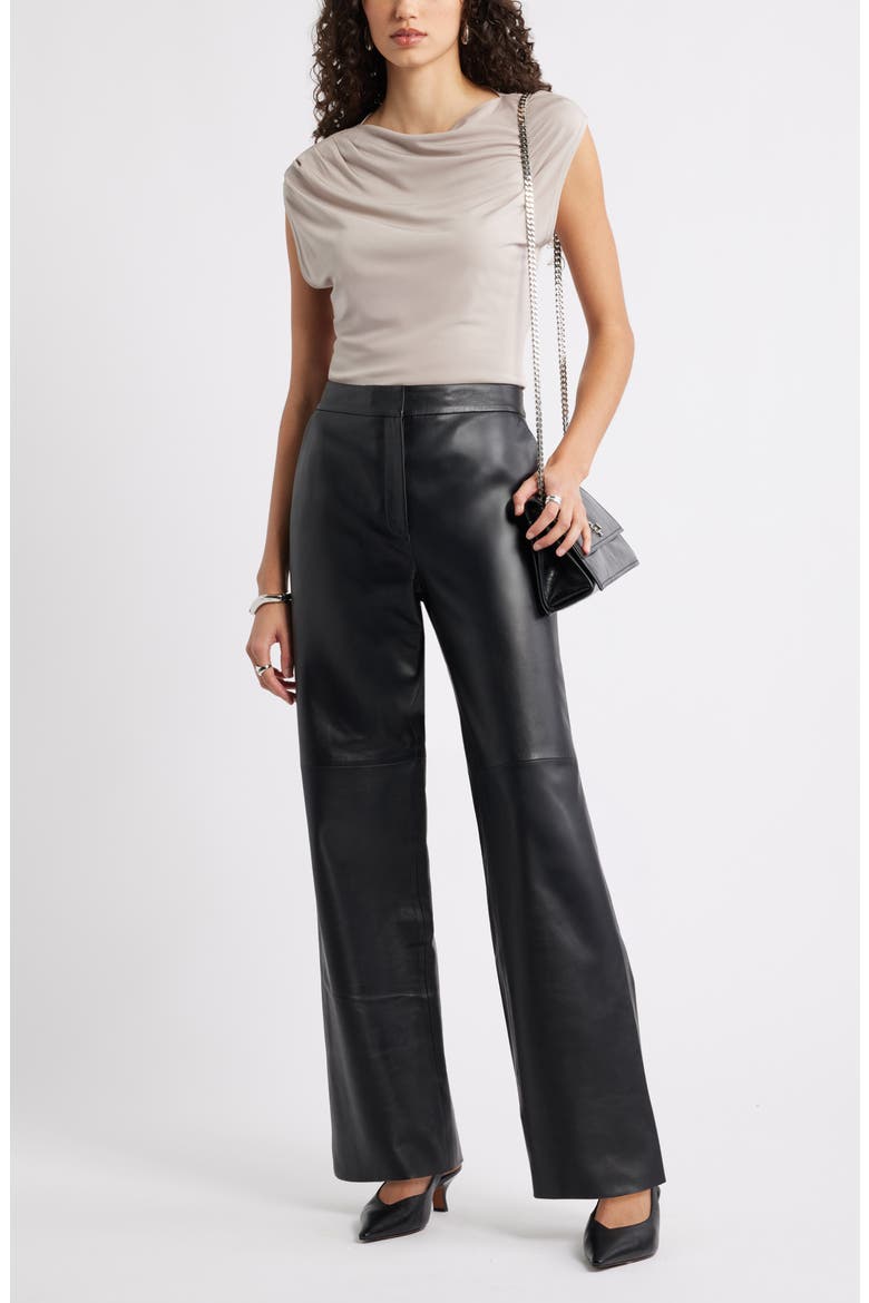 Drape Cap Sleeve Jersey Top, Alternate, color, TAN ETHEREA
