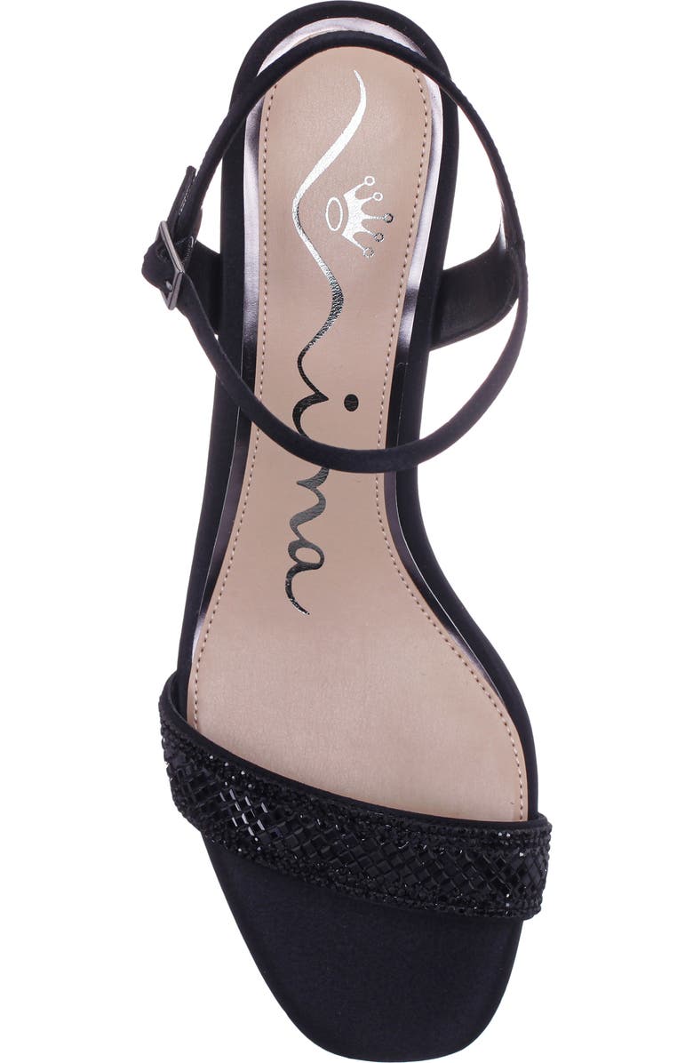 Nina Vonda Ankle Strap Wedge Sandal, Alternate, color, Black