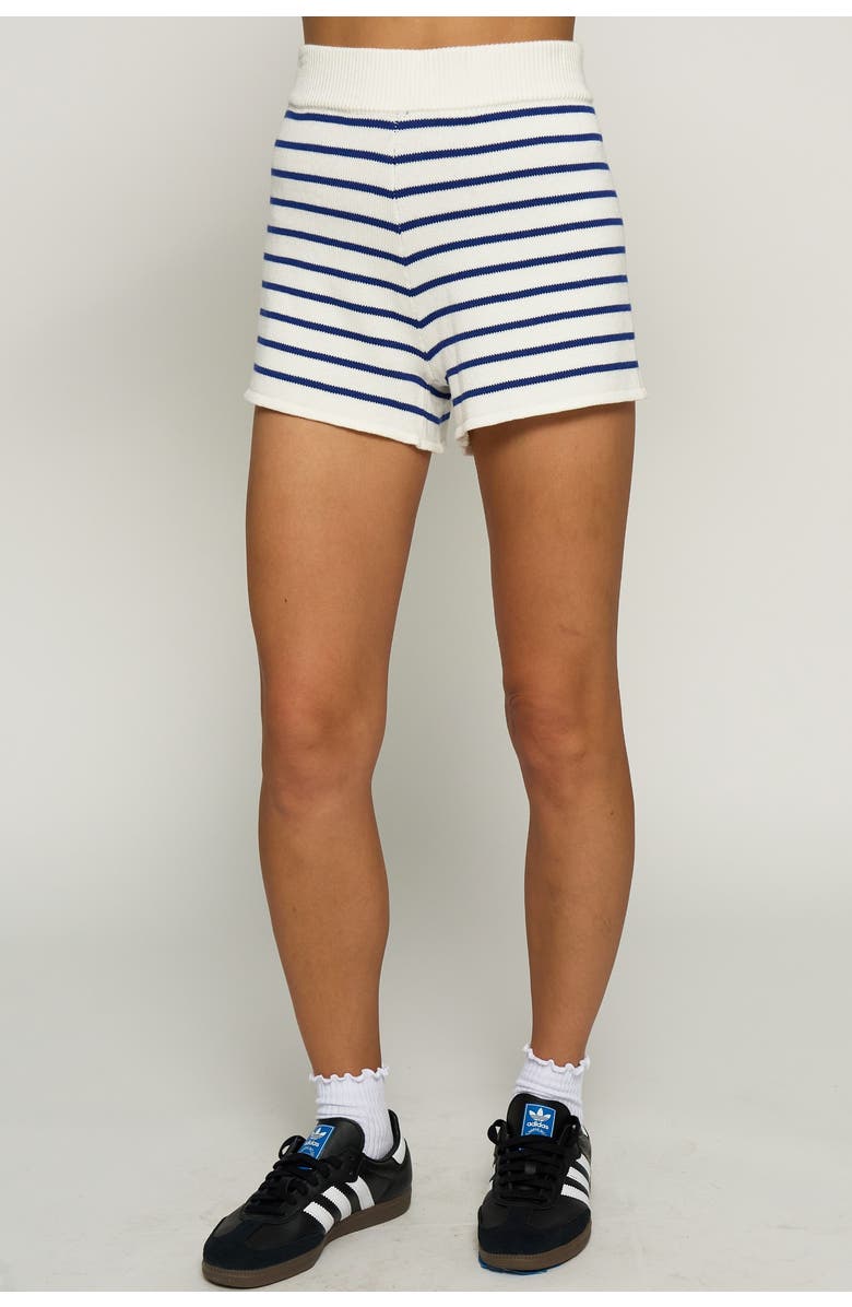 Central Park West Nautical Stripe Shorts, Main, color, Ivory