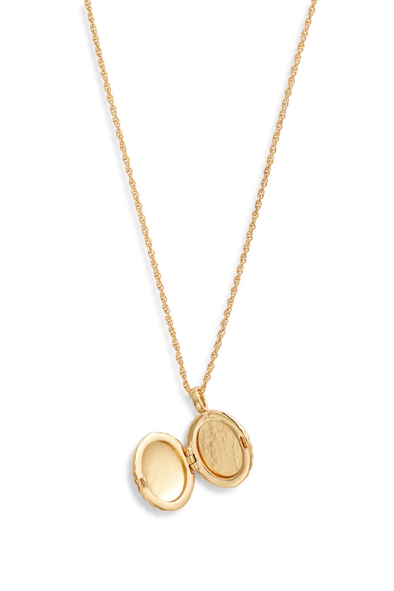 Demi Fine Textured Locket Necklace, Alternate, color, 14K GOLD PLATED