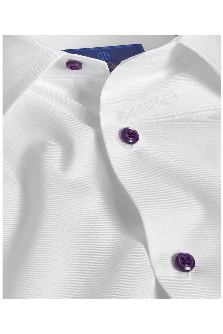 Trim Fit Superfine Twill Dress Shirt, Alternate, color, WHITE