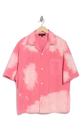 Purple Brand Short Sleeve Cotton Poplin Button-up Shirt