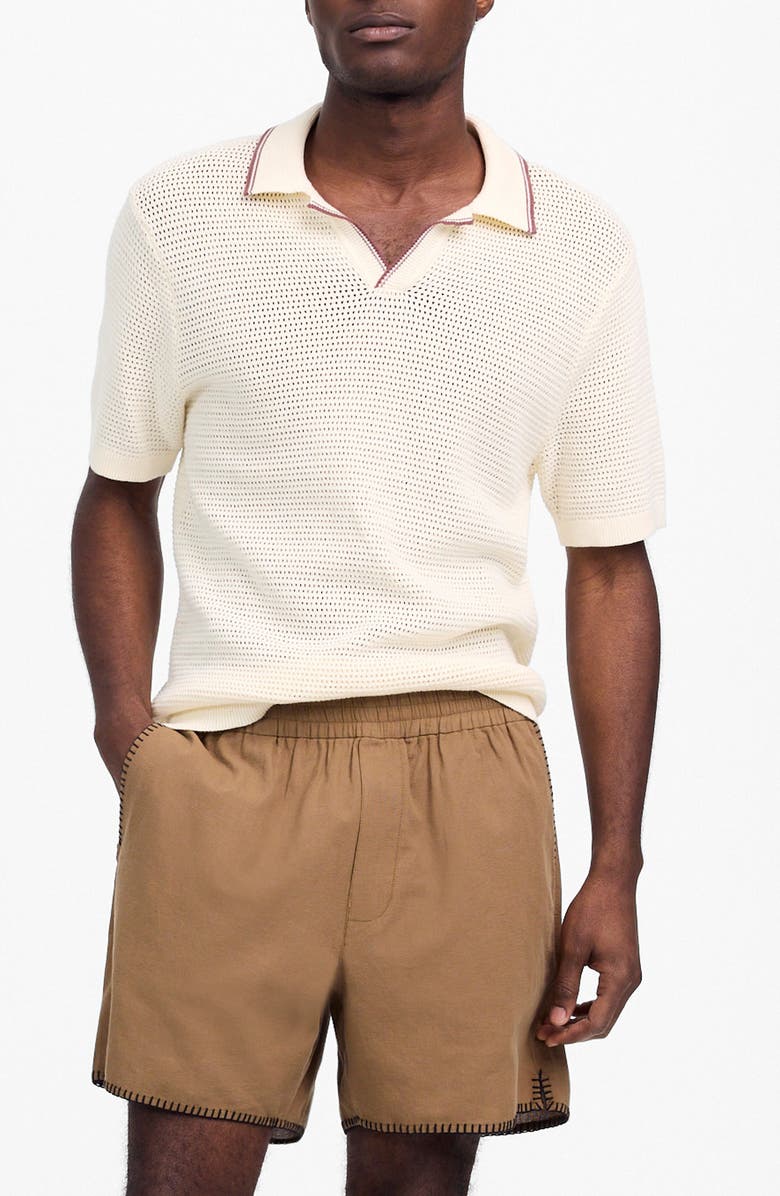 Madewell Blanket Stitch Everywhere Shorts, Main, color, Faded Birch