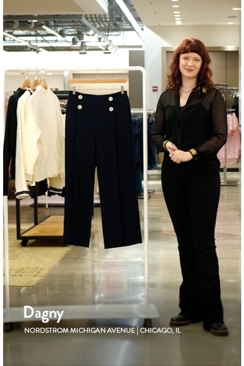 Parker Button Detail Crop Straight Leg Trousers video