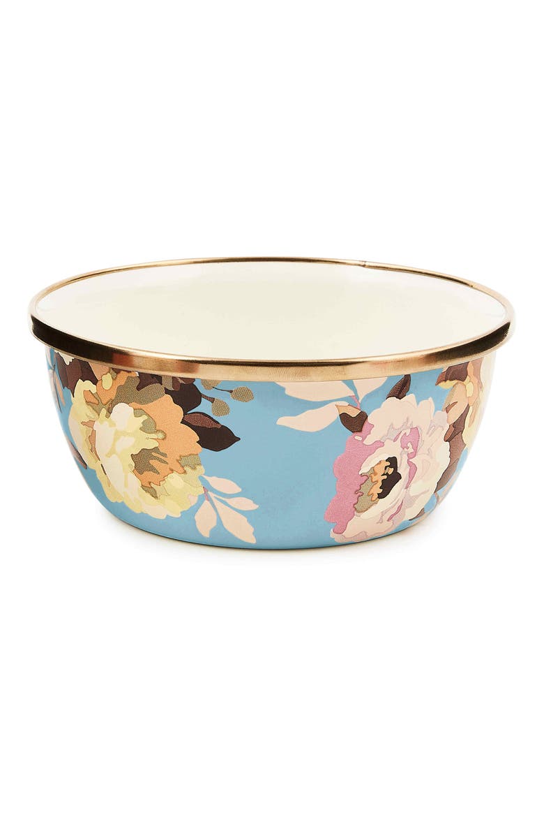 Wild Rose Slate Enameled Steel Pinch Bowl, Main, color, BLUE