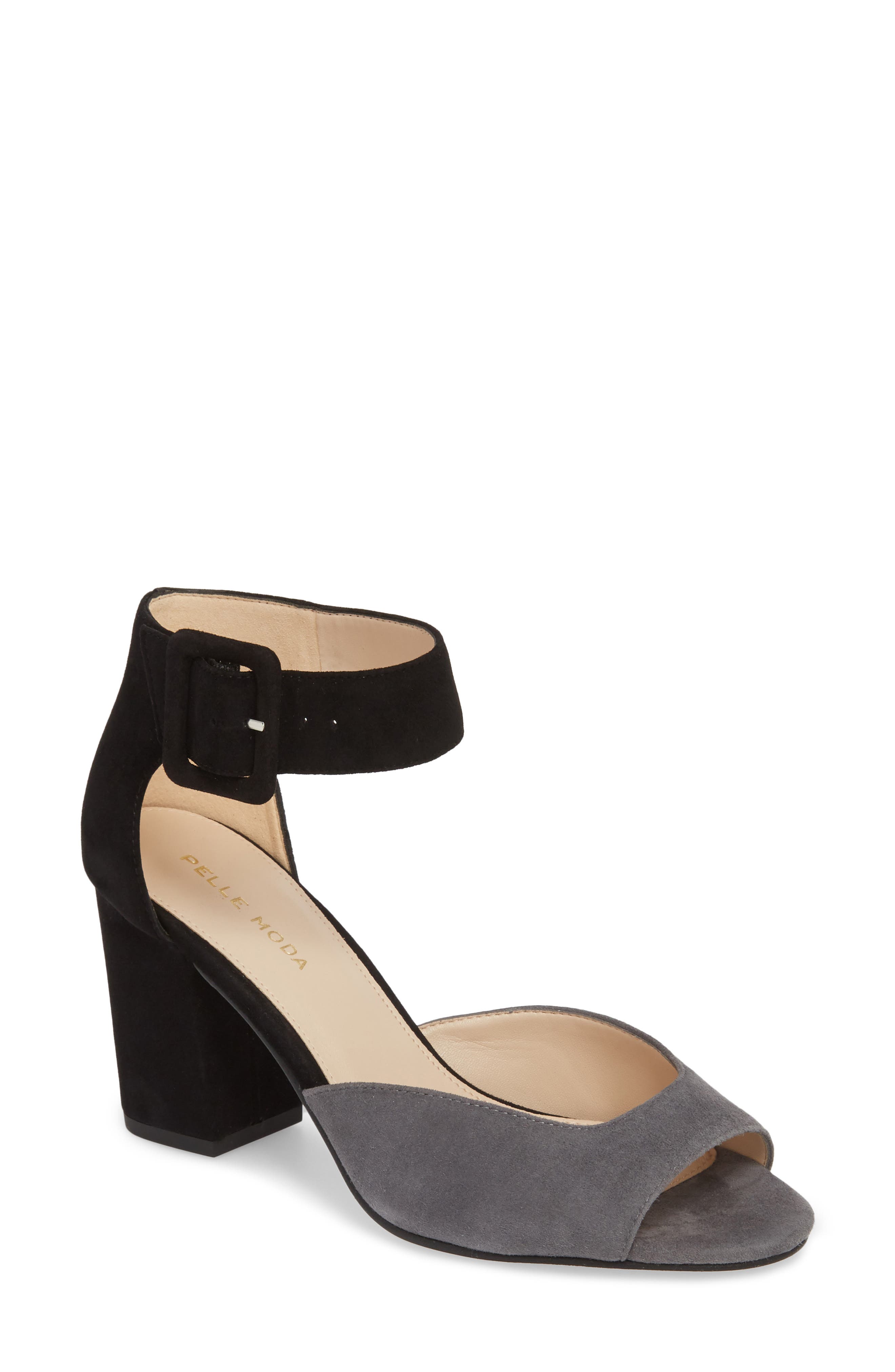 Bijou Sandal, Main, color, STEEL/ BLACK SUEDE