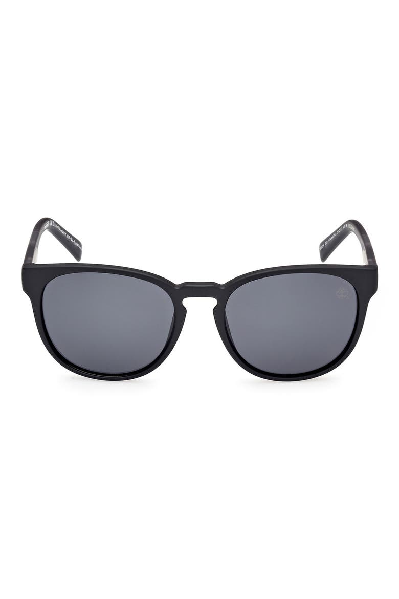 51mm Polarized Round Sunglasses, Main, color, MATTE BLACK / SMOKE POLARIZED