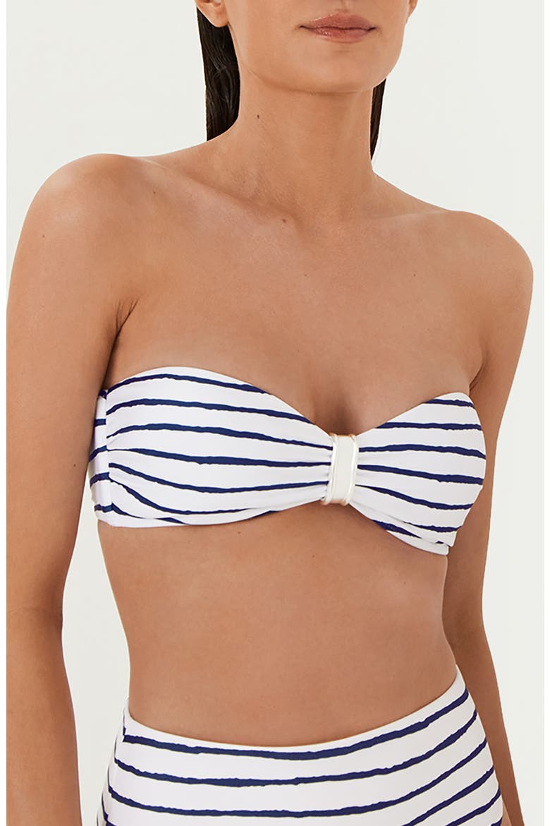 Symphonie Sunny Bandeau Bikini Top, Main, color, WHITE MULTI