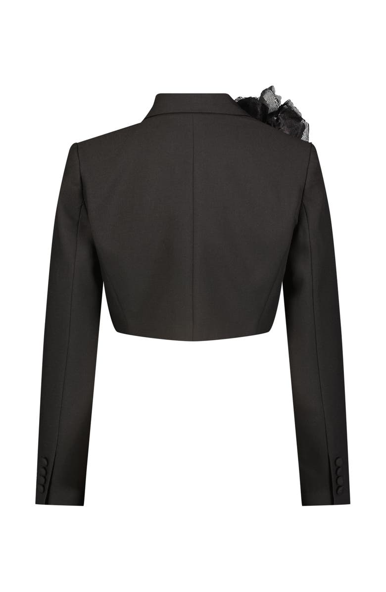 Mac Duggal Cropped Crepe Tailored Blazer, Alternate, color, 