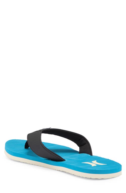 Hurley Layback Flip Flop In Blue/tan