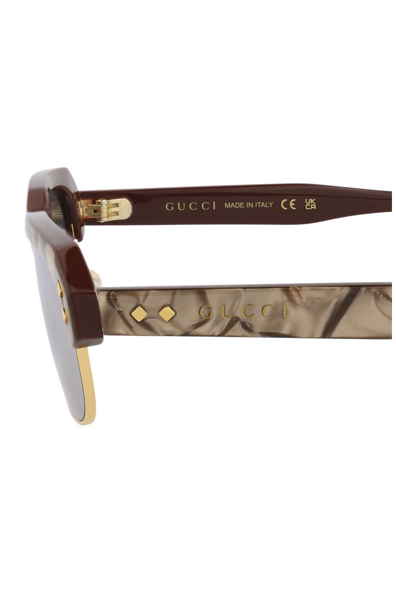 Novelty 52mm Rectangular Sunglasses, Alternate, color, BROWN BROWN SILVER