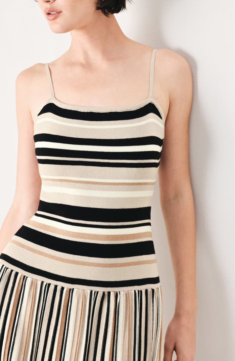 FREEMARKET Stripe Sleeveless Cotton Knit Maxi Dress, Alternate, color, Taupe/ Black