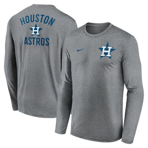 Men's Nike Heather Charcoal Houston Astros 2-Hit Legend Performance Long Sleeve T-Shirt