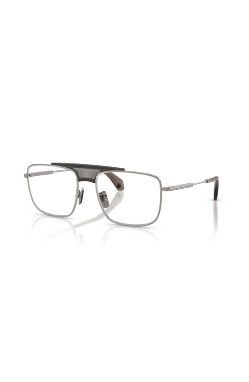 Moncler 56mm Rectangle Optical Glasses In Brown