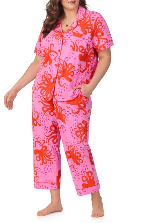 BEDHEAD PAJAMAS BEDHEAD PAJAMAS PRINT CROP STRETCH JERSEY PAJAMAS