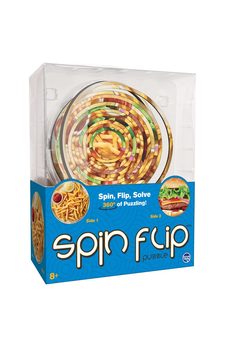Spin Flip Burger & Fries 14 Rings 2In1 Doublesided Puzzle, Main, color, 