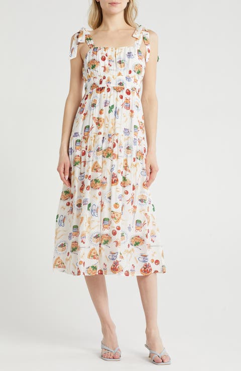 Food Tiered Midi Sundress