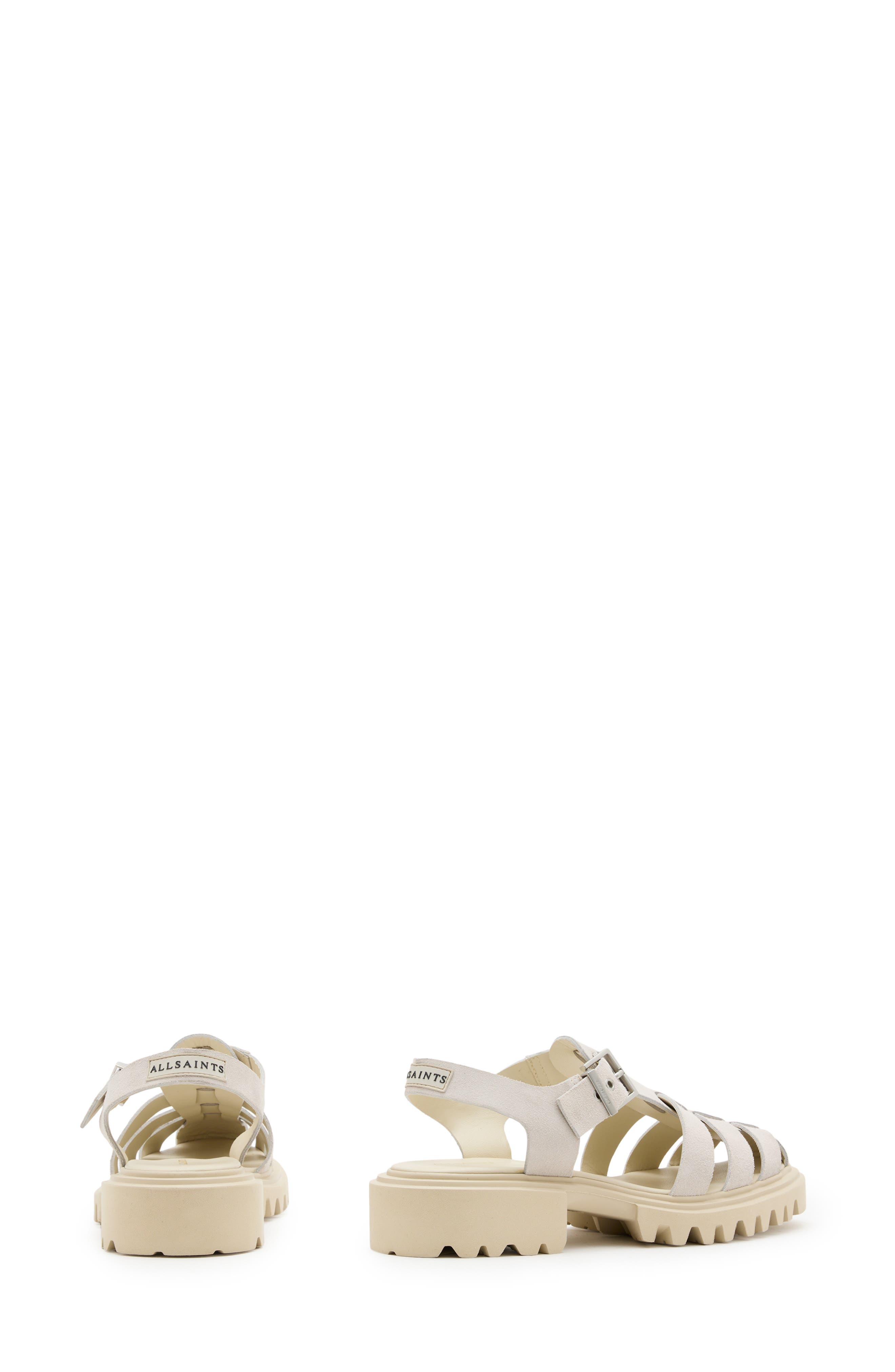 AllSaints Nessa Fisherman Sandal, Alternate, color, Chalk White
