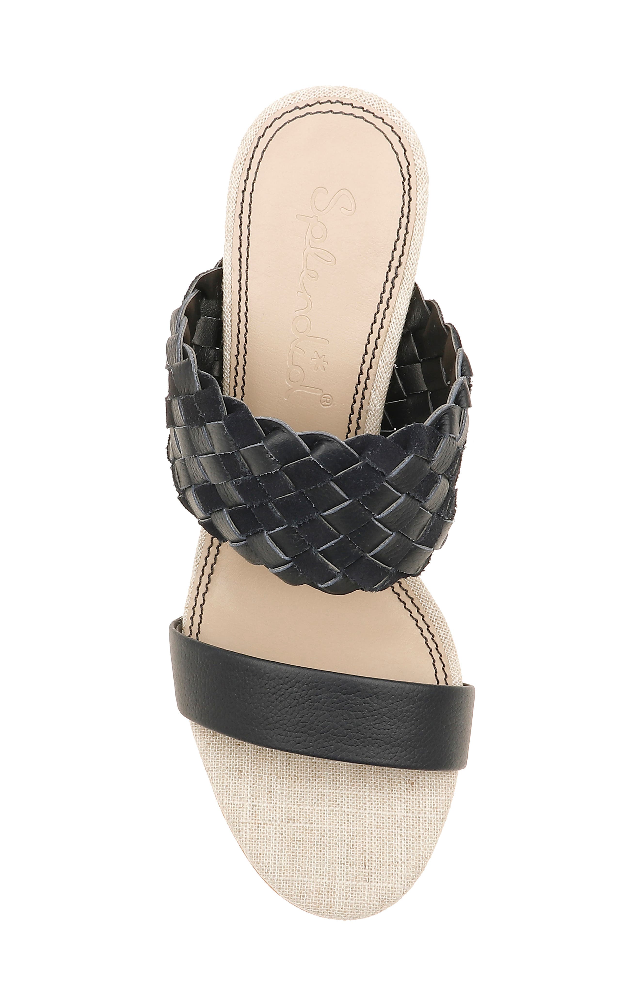 Maggie Wedge Slide Sandal, Alternate, color, NAVY LEATHER