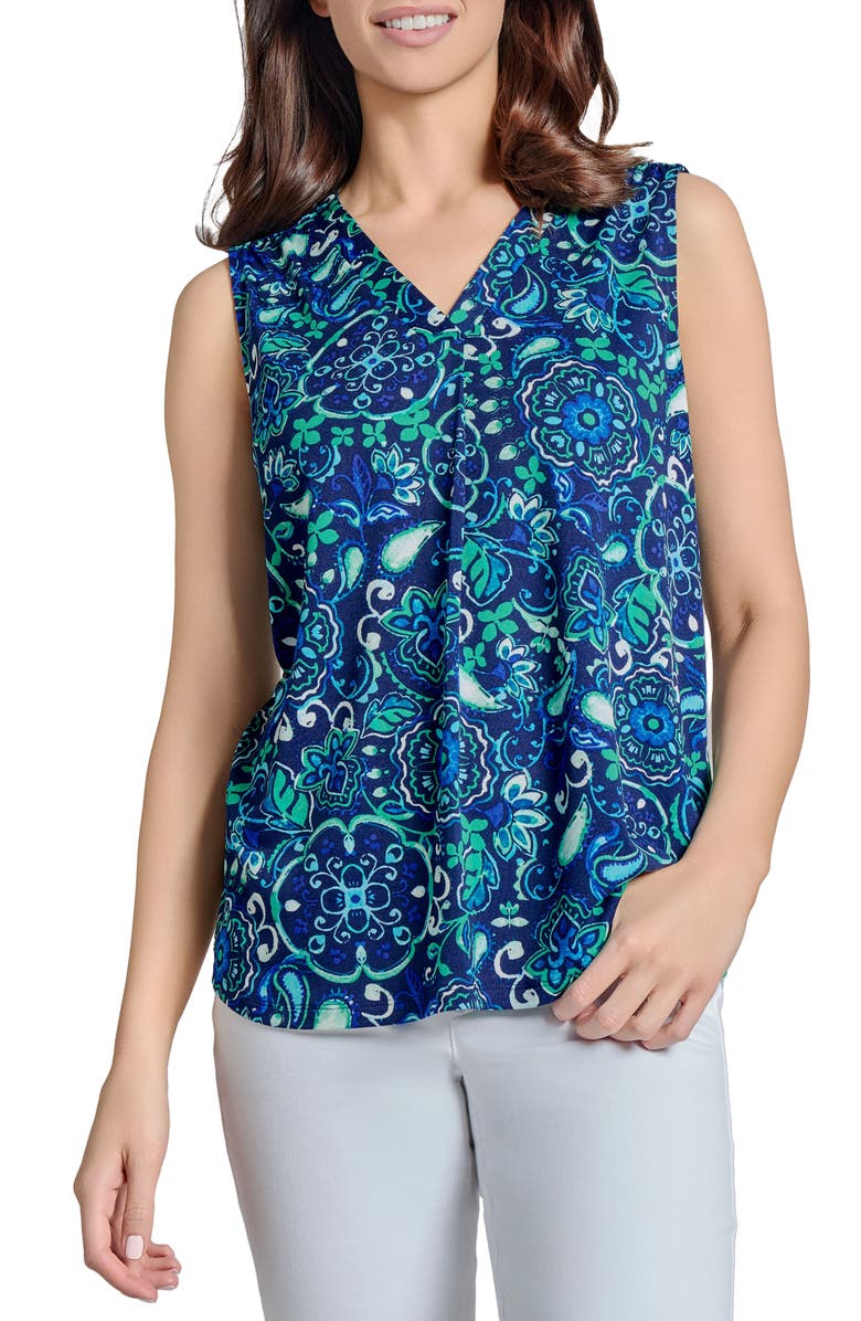 Jones New York Floral Sleeveless Shell, Main, color, 