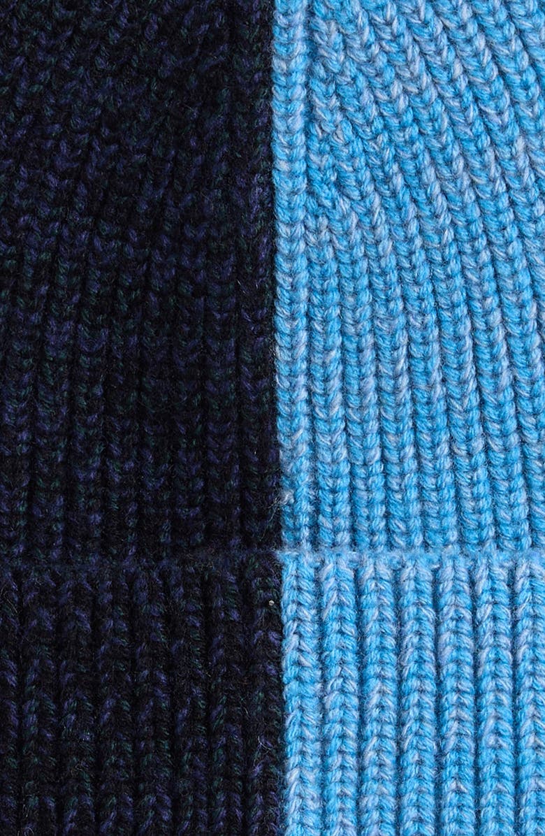 Waste Yarn Project Kaja Colorblock One of a Kind Beanie, Alternate, color, Tonal Blue