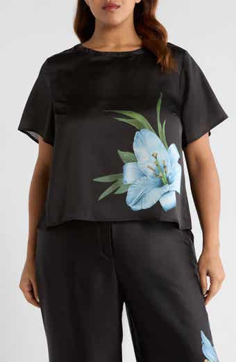 Placed Floral Satin Top