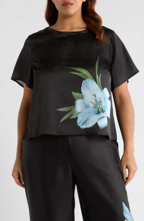 Placed Floral Satin Top