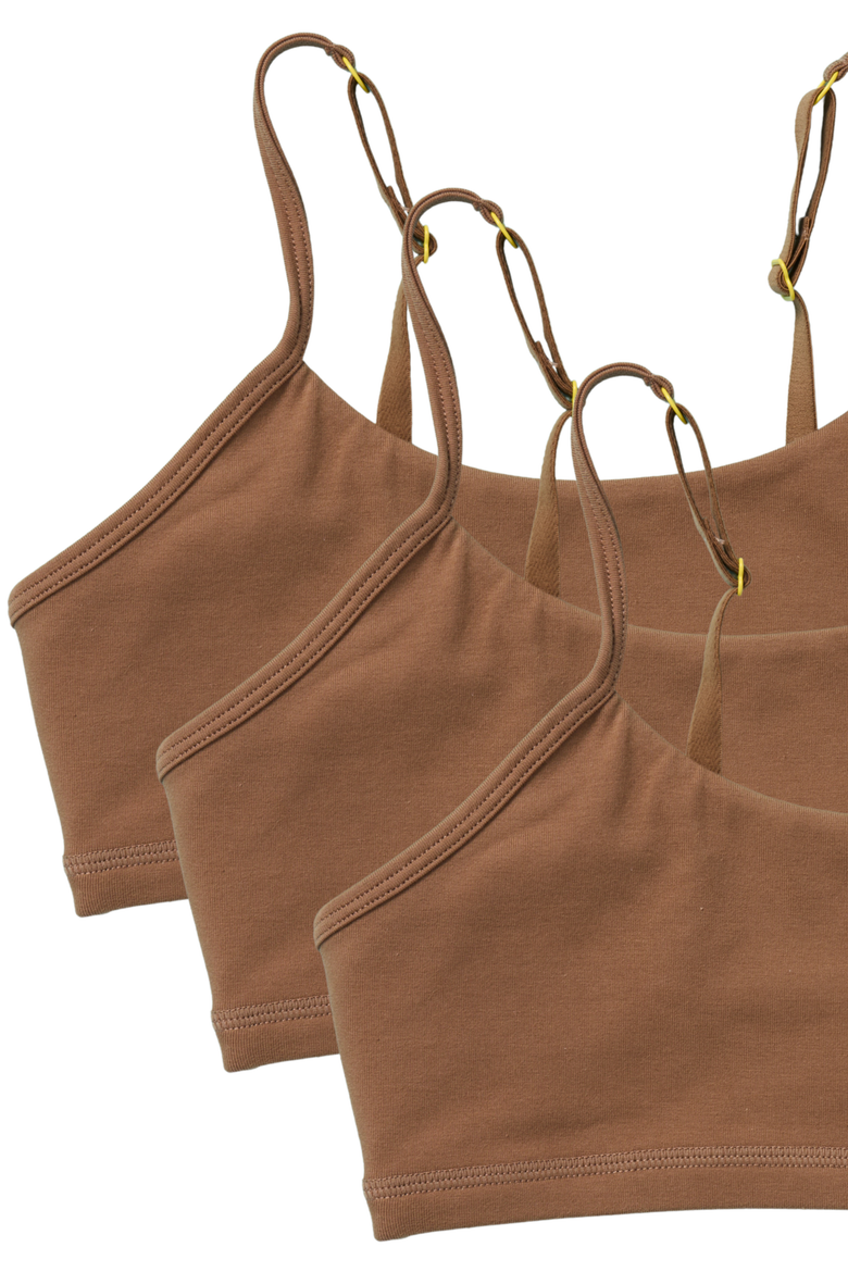 Ladybug Cotton Bra 3PK, Alternate, color, Mocha